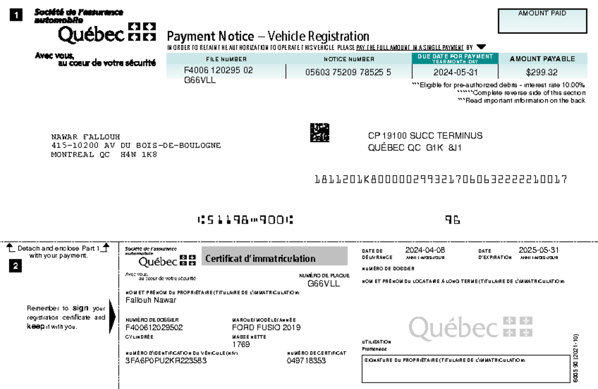 Puis-je vendre ma voiture sans immatriculation au Québec?